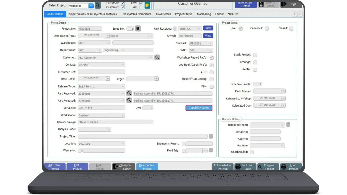 Aerotrac -X - Business Process Control System