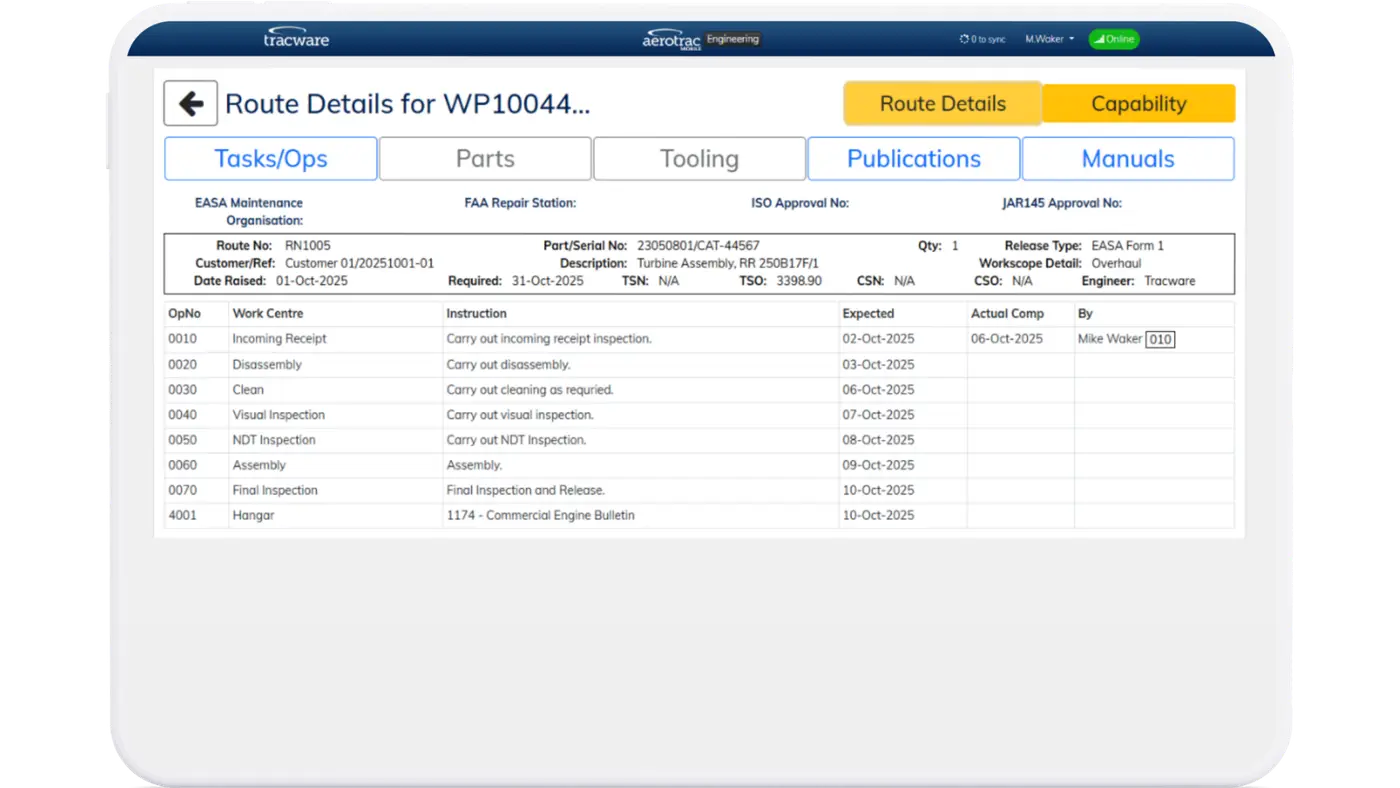 Aerotrac Mobile (ATM) Engineering - Route Details