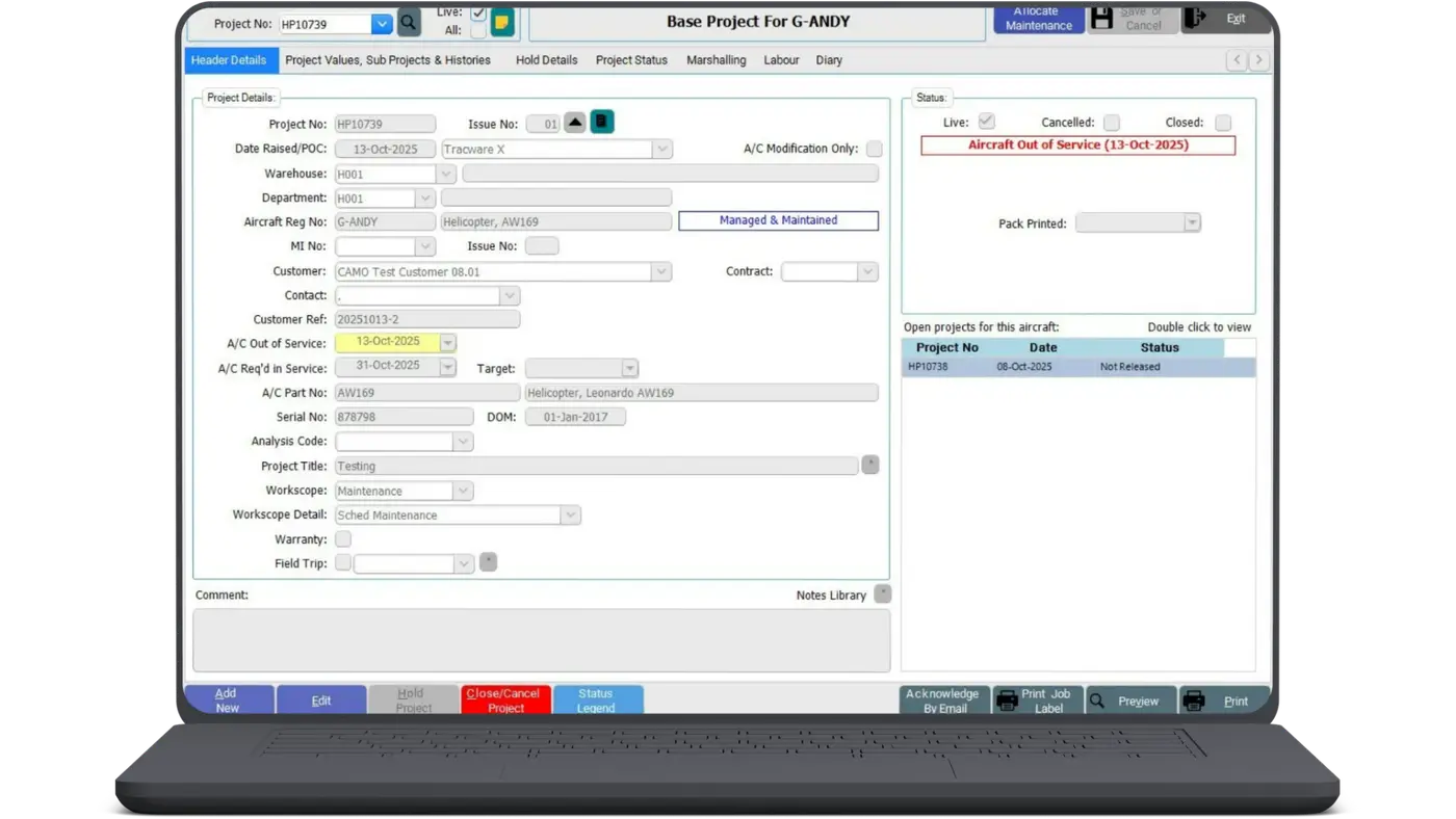 Aerotrac -X - Business Process Control System