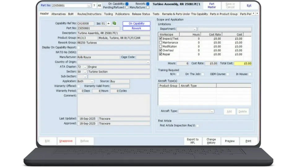 Aerotrac - Business Process Control System